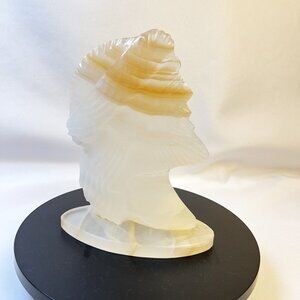 Onyx Side Profile Head of Jesus Christ Vintage Hand-Carved Sculpture Religious